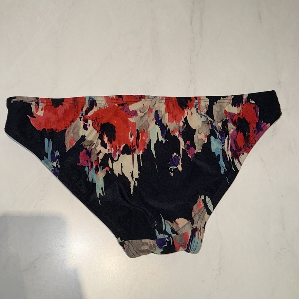 Kate Spade dive right in floral bikini bottoms swim suit swimwear navy red Small - Picture 3 of 5